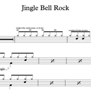 Drum Sheet Music for "Jingle Bell Rock" by Bobby Helms