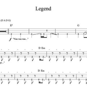 Bass Guitar Tablature for "Legend" by The Score