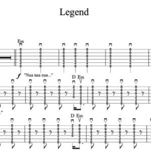 Strum Guitar Tablature for "Legend" by The Score