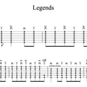 Rhythm Guitar Tablature for "Legends" by Current Joys