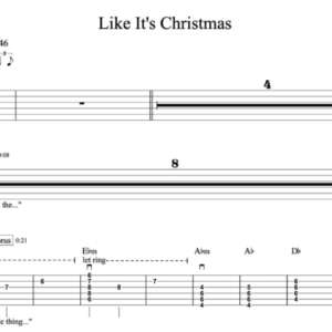 Rhythm Guitar Tablature for "Like It's Christmas" by Jonas Brothers