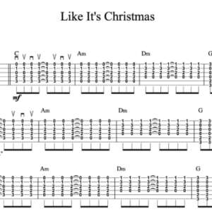Strum Guitar Tablature for "Like It's Christmas" by Jonas Brothers