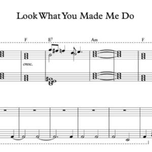 Keyboard Sheet Music for "Look What You Made Me Do" by Taylor Swift
