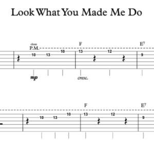 Lead Guitar Tablature for "Look What You Made Me Do" by Taylor Swift