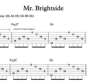 Lead Guitar Tablature for "Mr. Brightside" by The Killers