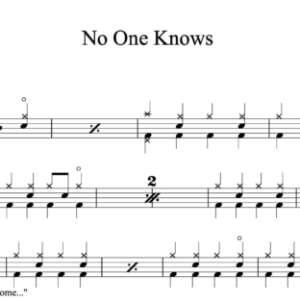 Drum Sheet Music for "No One Knows" by Queens of the Stone Age