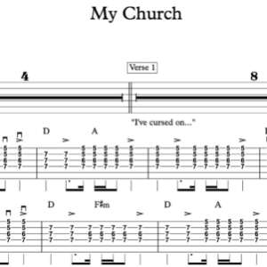 Lead Guitar Tablature for "My Church" by Marren Morris