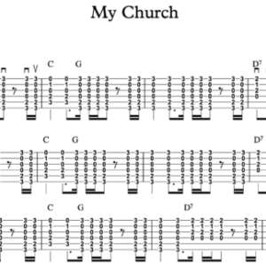 Strum Guitar Tablature for "My Church" by Marren Morris
