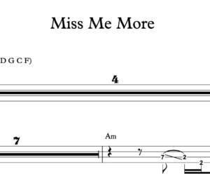 Bass Guitar Tablature for "Miss Me More" by Kelsea Ballerini