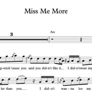 Melody Sheet Music for "Miss Me More" by Kelsea Ballerini