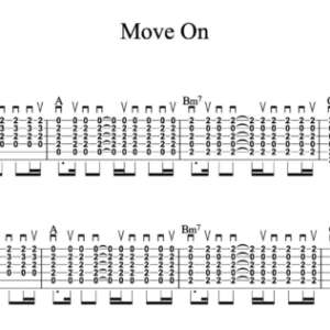 Strum Guitar Tablature for "Move On" by Mike Posner