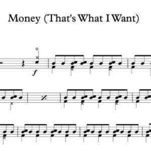 Drum Sheet Music for "Money (That's What I Want)" by The Beatles