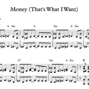 Keyboard Sheet Music for "Money (That's What I Want)" by The Beatles