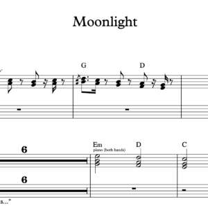 Keyboard Sheet Music for "Moonlight" by Grace VanderWaal