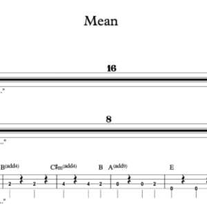Bass Guitar Tablature for "Mean" by Taylor Swift