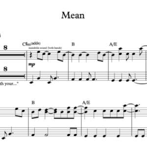 Keyboard Sheet Music for "Mean" by Taylor Swift