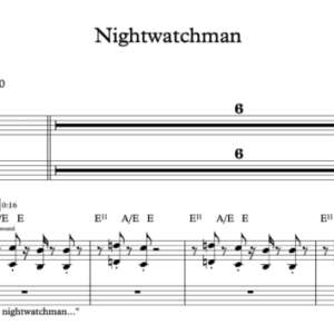 Keyboard Sheet Music for "Nightwatchman" by Tom Petty 