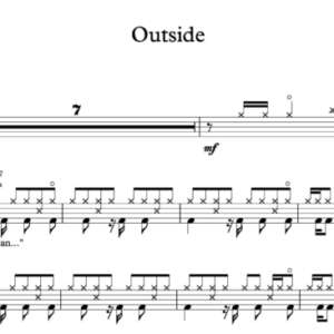 Drum Sheet Music for "Outside" by Staind