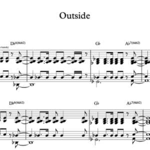 Keyboard Sheet Music for "Outside" by Staind