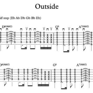 Rhythm Guitar Tablature for "Outside" by Staind