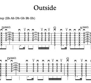 Strum Guitar Tablature for "Outside" by Staind
