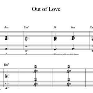 Keyboard Sheet Music for "Out of Love" by Alessia Cara