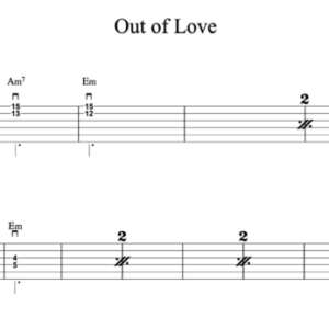 Lead Guitar Tablature for "Out of Love" by Alessia Cara
