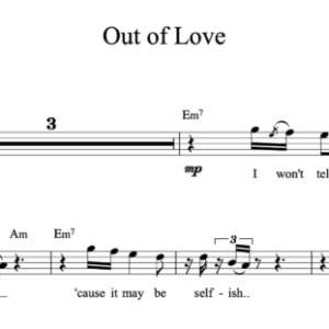 Melody Sheet Music for "Out of Love" by Alessia Cara