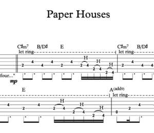 Lead Guitar Tablature for "Paper Houses" by Niall Horan