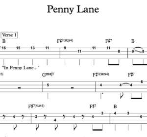 Bass Guitar Tablature for "Penny Lane" by The Beatles