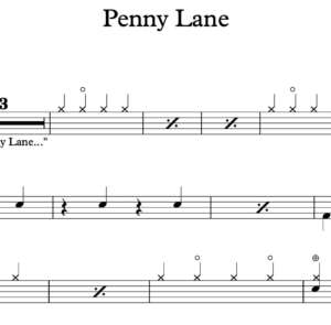 Drum Sheet Music for "Penny Lane" by The Beatles