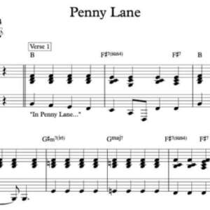 Keyboard Sheet Music for "Penny Lane" by The Beatles