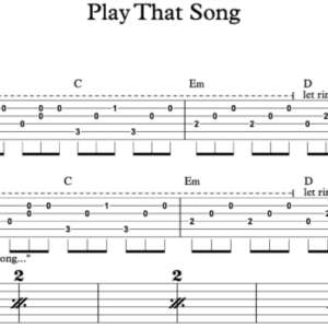 Lead Guitar Tablature for "Play That Song" by Train