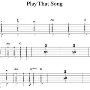Strum Guitar Tablature for "Play That Song" by Train