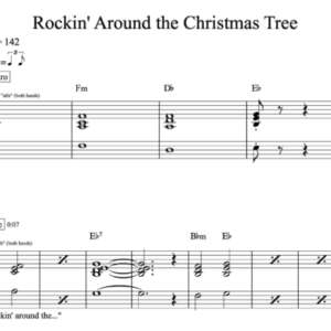 Keyboard Sheet Music for "Rockin' Around the Christmas Tree" by Brenda Lee