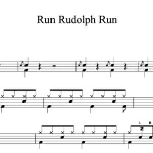 Drum Sheet Music for "Run Rudolph Run" by Chuck Berry