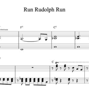 Keyboard Sheet Music for "Run Rudolph Run" by Chuck Berry