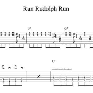 Lead Guitar Tablature for "Run Rudolph Run" by Chuck Berry