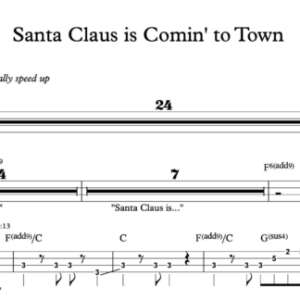 Bass Guitar Tablature for "Santa Claus is Comin' to Town" by Bruce Springsteen