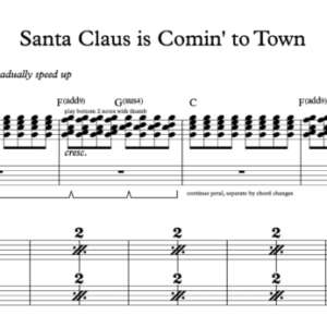 Keyboard Sheet Music for "Santa Claus is Comin' to Town" by Bruce Springsteen 