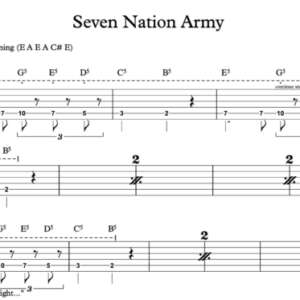 Lead Guitar Tablature for "Seven Nation Army" by The White Stripes