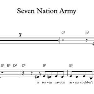 Melody Sheet Music for "Seven Nation Army" by The White Stripes
