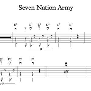 Strum Guitar Tablature for "Seven Nation Army" by The White Stripes