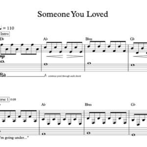Keyboard Sheet Music for "Someone You Loved" by Lewis Capaldi 