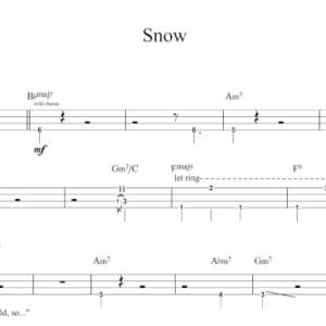 Bass Guitar Tablature for "Snow" by Leslie Odom, Jr.