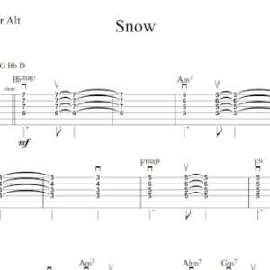 Lead Guitar Alt Tablature for "Snow" by Leslie Odom, Jr.