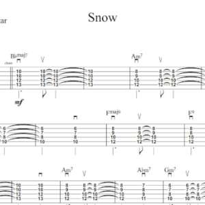 Lead Guitar Tablature for "Snow" by Leslie Odom, Jr.