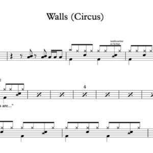 Drum Sheet Music for "Walls (Circus)" by Tom Petty