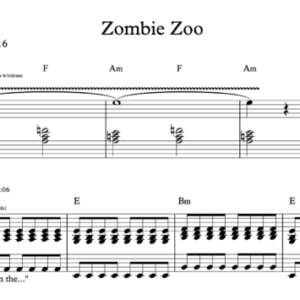 Keyboard Sheet Music for "Zombie Zoo" By Tom Petty