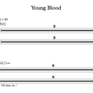 Keyboard Sheet Music for "Young Blood" Noah Kahan
